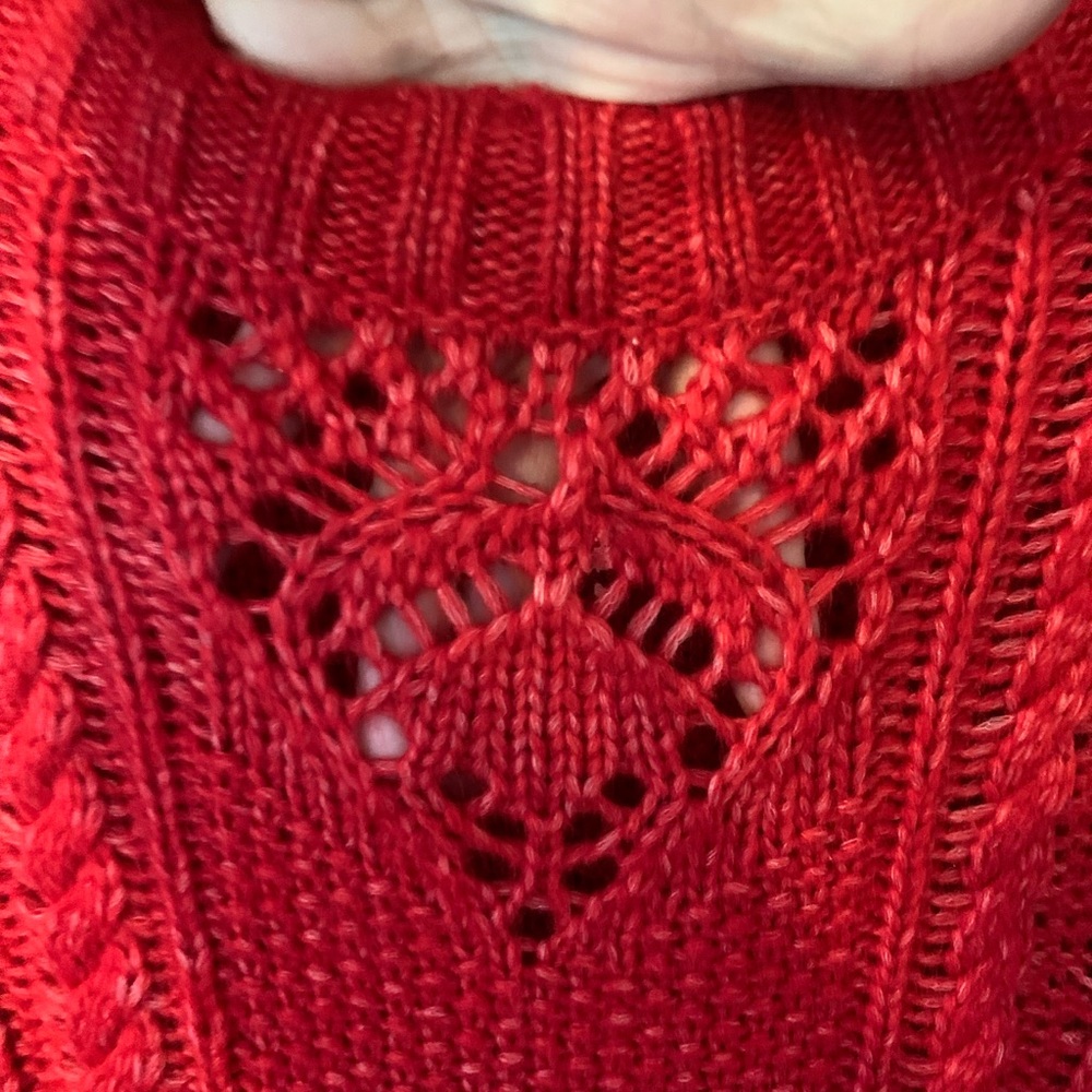 Talbots Bold Red Cable Knit Sweater - image 3